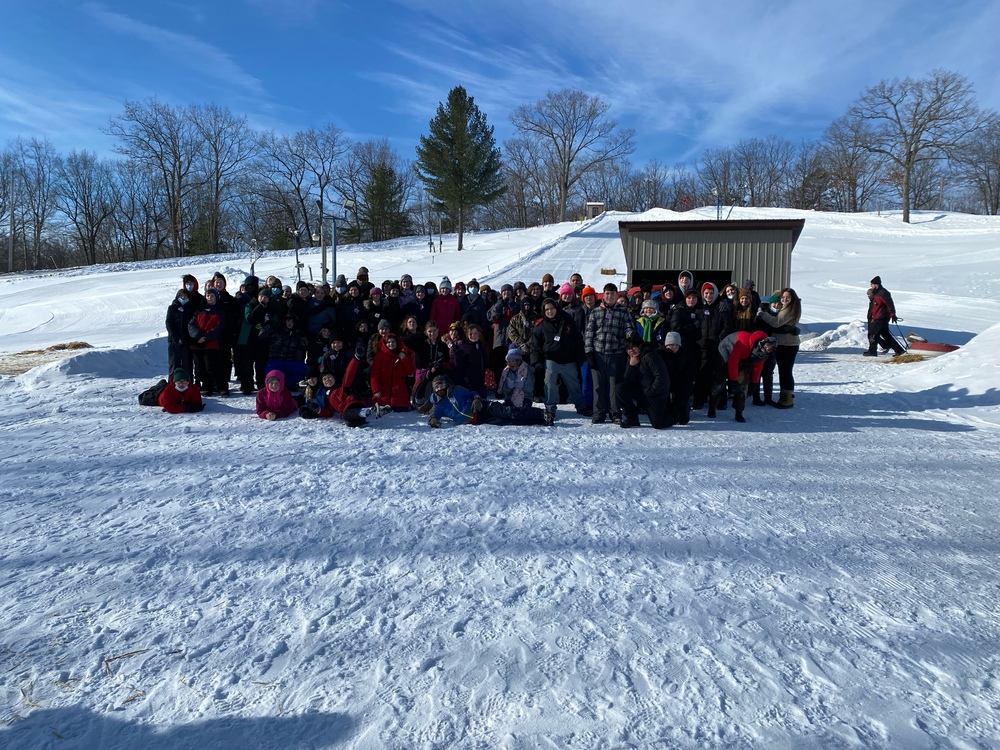 Group at bottom of tubing hill